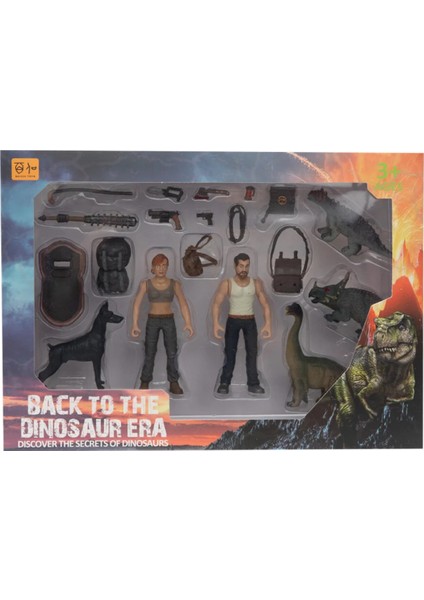 Kadın Erkek Figürlü 3 Dinozorlu ve Aksesuarlı Oyun Seti indirimleri