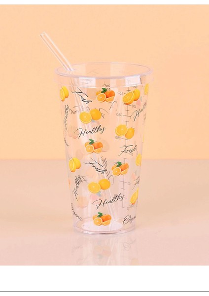 Desenli Plastik Pipetli Bardak 16 cm 1 Adet -ENF-040 fiyatları