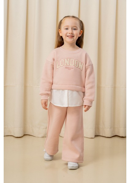 Kız Çocuk London Nakışlı Şardonlu 2 Li Takım - 3266/3265 modelleri