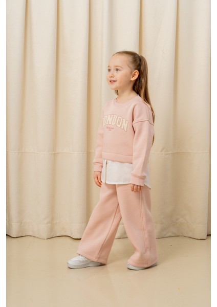 Kız Çocuk London Nakışlı Şardonlu 2 Li Takım - 3266/3265