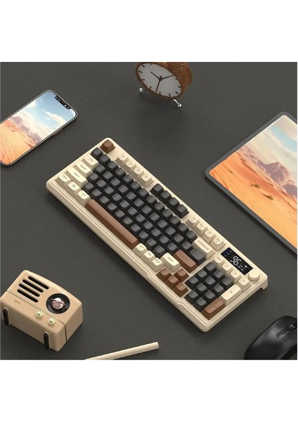 Kablosuz Oyuncu Klavyesi Freewolf M96 2.4g Bt5.0 Çift Bağlantılı Tft LED Ekranlı Reinbow Gaming Oyuncu Klavye fiyatları