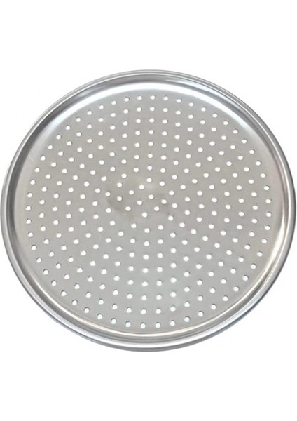 Yuvarlak Paslanmaz Çelik Pizza Tepsisi 28 cm – Delikli Fırın Tepsisi
