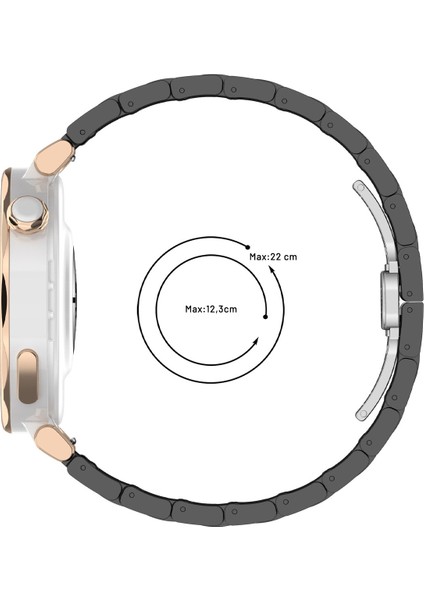 Huawei Watch Gt6 41MM / Gt5 41MM / Gt5 Pro 42MM / Gt4 41MM Uyumlu Paslanmaz Çelik Baklalı Metal Kordon 18MM modelleri