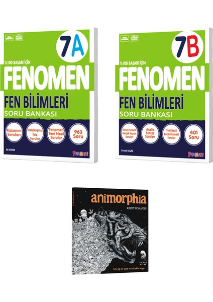 2026 Fenomen Okul 7. Sınıf Fen Bilimleri A ve B Soru Bankası (Animorphia Hediyeli - 3 Kitap)