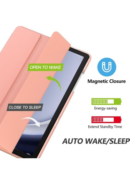 Samsung Galaxy Tab A9 Plus 11 Inç Kılıf Smart Uyku Modlu Standlı Şeffaf Kapaklı SM-X210 (Uyumlu) fırsatları