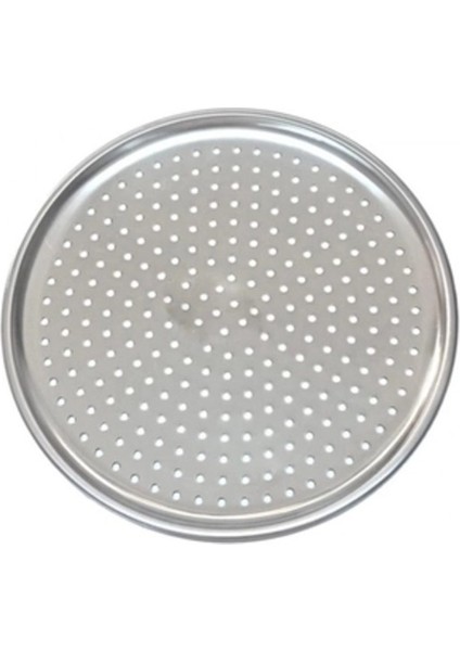 Yuvarlak Paslanmaz Çelik Pizza Tepsisi 32 cm – Delikli Fırın Tepsisi