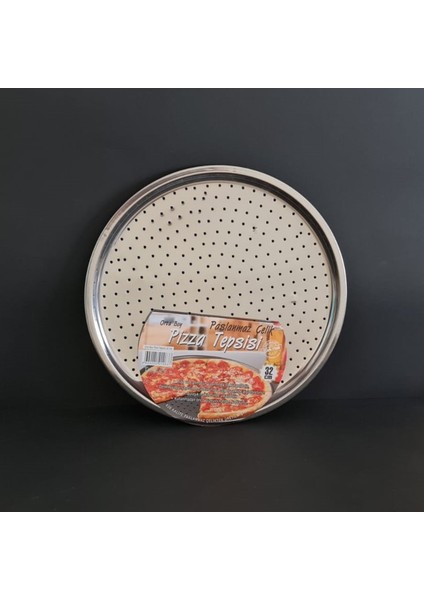 Yuvarlak Paslanmaz Çelik Pizza Tepsisi 32 cm – Delikli Fırın Tepsisi fiyatları