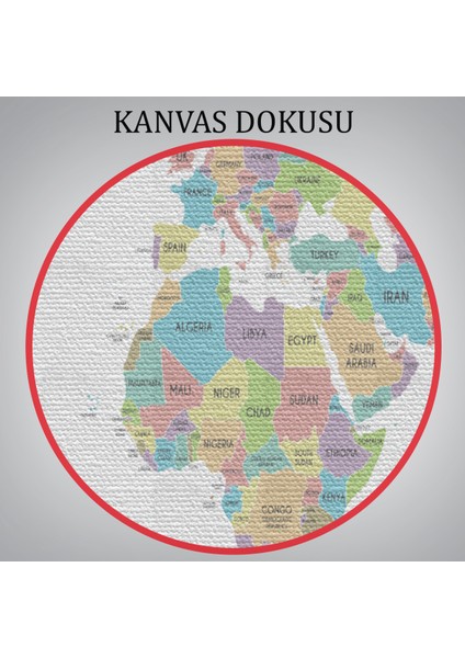 Dünya Haritası Dekoratif Kanvas Tablo 1077