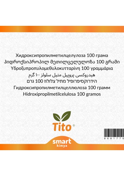 Hidroksipropil Metil Selüloz Hpmc E464 100 G fiyatları