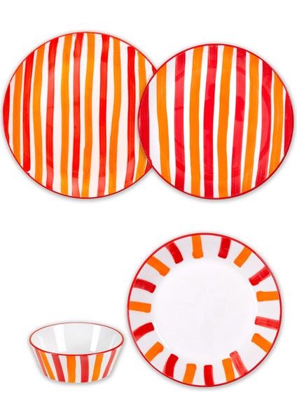 Joy Yemek Takımı 6 Kişilik 24 Parça Kırmızı 2402