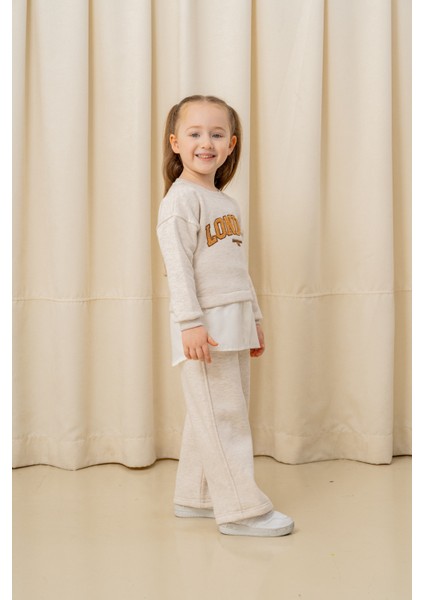 Kız Çocuk London Nakışlı Şardonlu 2 Li Takım - 3266/3265 modelleri