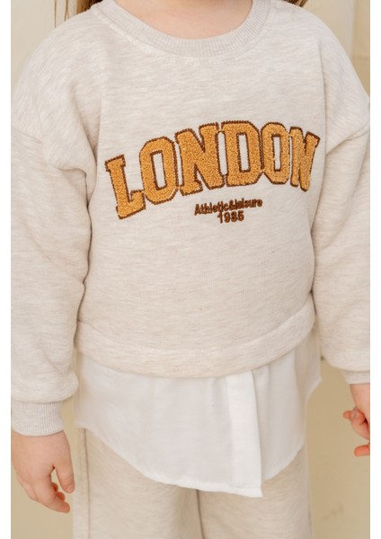 Kız Çocuk London Nakışlı Şardonlu 2 Li Takım - 3266/3265 indirimleri