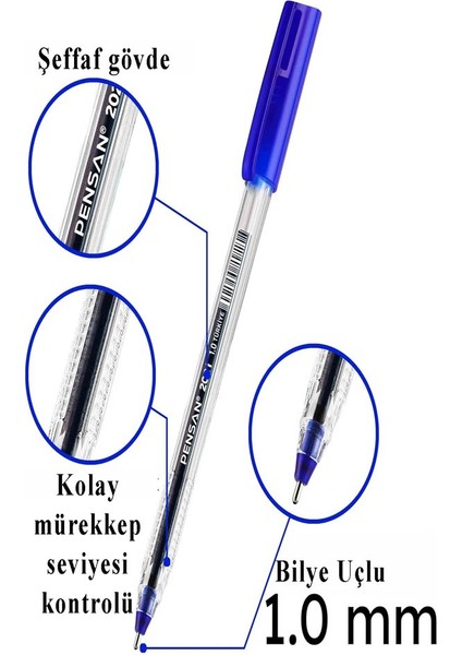 Siyah Tükenmez Kalem 2021 1.0mm 1 Adet Pensan Şeffaf Üçgen Gövde Plastik Kapaklı Tükenmez Kalem Büro Ofis modelleri