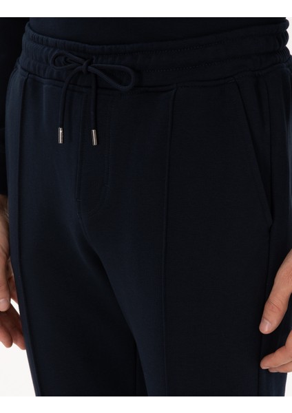 Erkek Lacivert Slim Fit Nervürlü Düz Paça Eşofman Altı 50317659-VR033 indirimleri