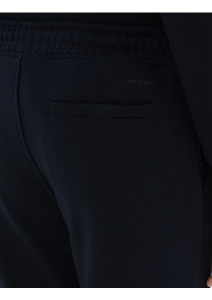 Erkek Lacivert Slim Fit Nervürlü Düz Paça Eşofman Altı 50317659-VR033