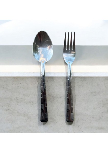 Gri 12 Parça Kaşık Çatal Takımı, Şık ve Kullanışlı Sofralar Için Ideal Seçim