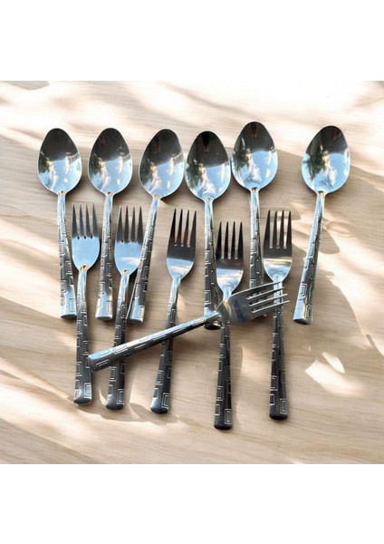 Gri 12 Parça Kaşık Çatal Takımı, Şık ve Kullanışlı Sofralar Için Ideal Seçim fiyatları