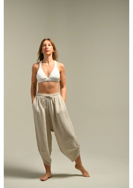 Kenevir Baggy Bağcıklı Şalvar Pantolon