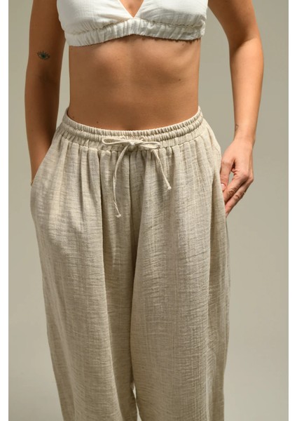 Kenevir Baggy Bağcıklı Şalvar Pantolon