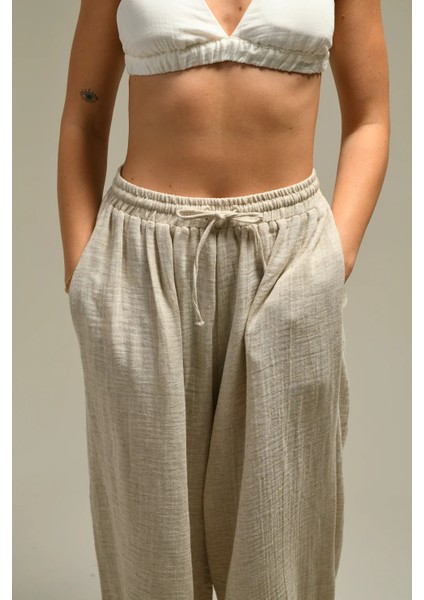 Kenevir Baggy Bağcıklı Şalvar Pantolon