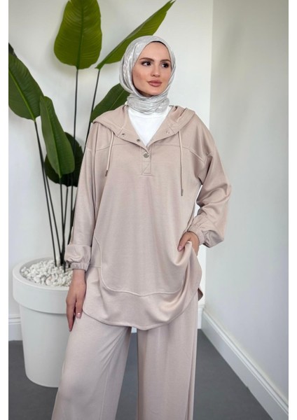 Mihra Kapüşonlu Takım Bej fiyatları