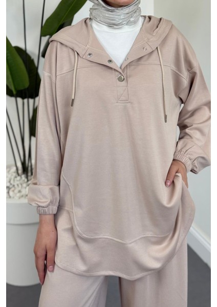 Mihra Kapüşonlu Takım Bej fırsatları