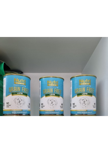 Nutri Canın Kuzu Aromalı Tahılsız Yavru Köpek Konservesi 400GR.X3