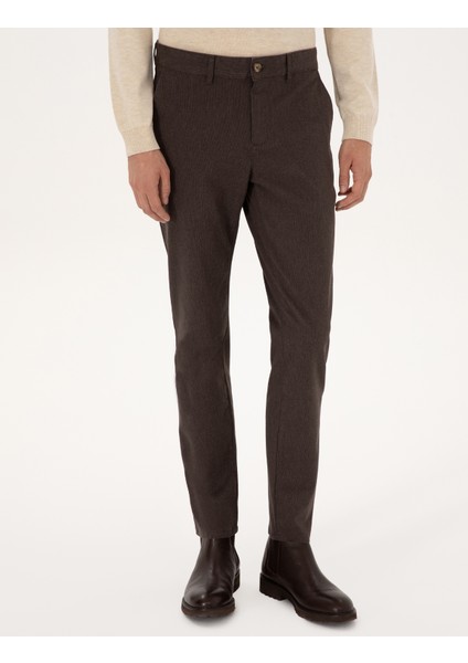 Erkek Koyu Kahverengi Slim Fit Kanvas Pantolon 50317228-VR084 fiyatları