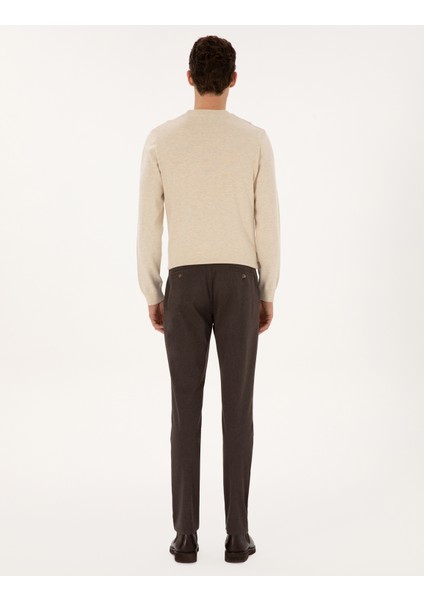 Erkek Koyu Kahverengi Slim Fit Kanvas Pantolon 50317228-VR084 fırsatları