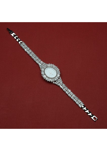Wq6 Oval Gümüş Saat