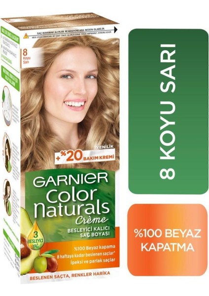 Color Naturals Saç Boyası 8 Koyu Sarı