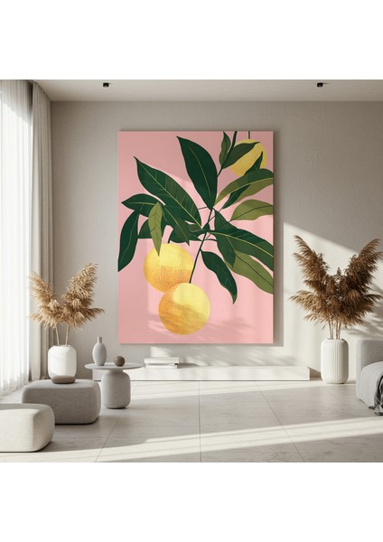 Modern Tarz Portakal Dalları Illüstrasyon Tablosu fırsatları