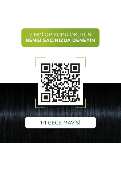 Schwarzkopf Palette Kalıcı Doğal Renkler 1-1 Gece Mavisi Saç Boyası