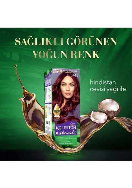 Naturals Koyu Nar Kızılı Saç Boyası 5.45 - Amonyaklı, Yoğun Renk ve Beyaz Kapatma Özelliği ile