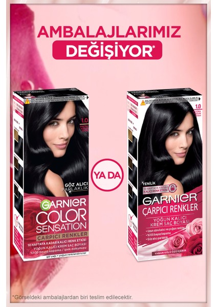 Amonyaksız Siyah Saç Boyası - 1.0 Beyaz Kapatma, Uzun Süre Kalıcı ve Canlı Renkler ile Saçlarınıza Canlılık Katın