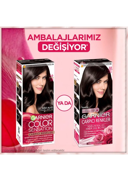 Amonyaksız Saç Boyası - Çarpıcı Kahve Rengi, Kalıcı Krem Formül, 3.0 Beyaz Kapatma, Besleyici Meyve Yağları İçeren Kompleks