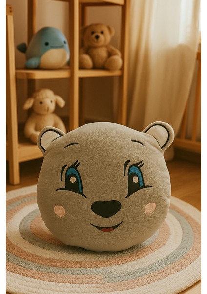 Puffy Bear Peluş Yastık - Eğlenceli Peluş Oyuncak - Sevimli Tasarım - 30 cm