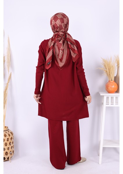 Triko Tunik Pantolon Takım 17035 Bordo modelleri