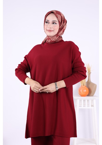 Triko Tunik Pantolon Takım 17035 Bordo fırsatları