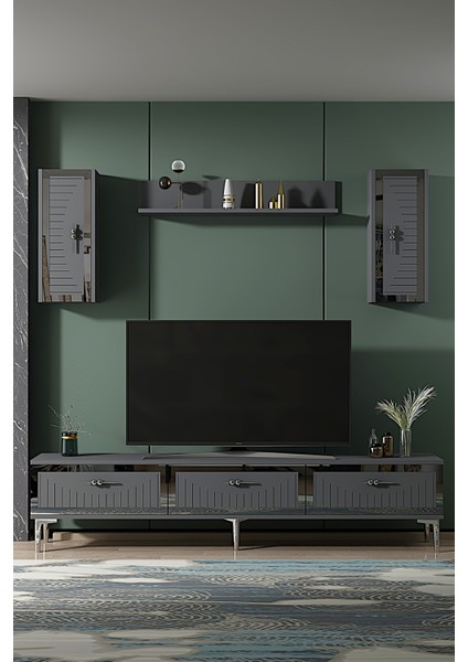 TVR1801AS- Tuna Tv Ünitesi Takımı 180CM Antrasit - Gümüş