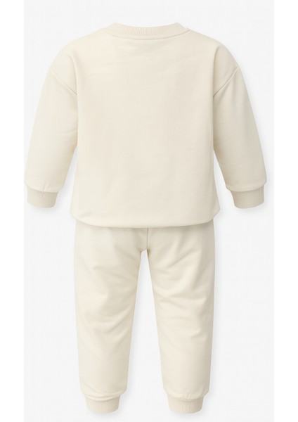 Krem Çocuk Eşofman Takımı – “stay Wıld Chıld” Baskılı Sweatshirt & Alt Eşofman modelleri