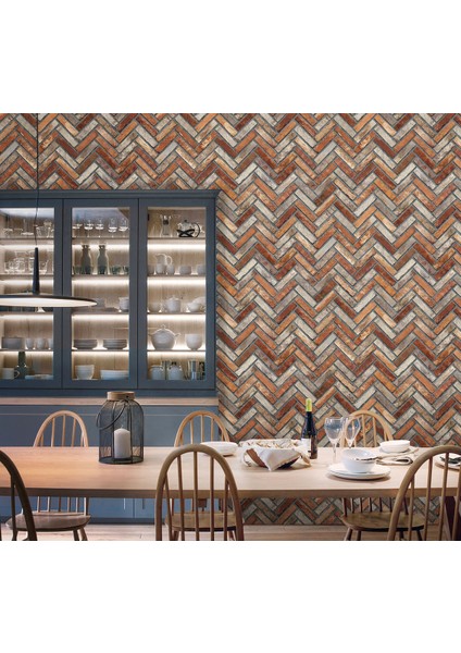 Doğal Taş Desenli Düz Sade Duvar Kağıdı 16,5 M², Silinebilir - Roka 23105-4