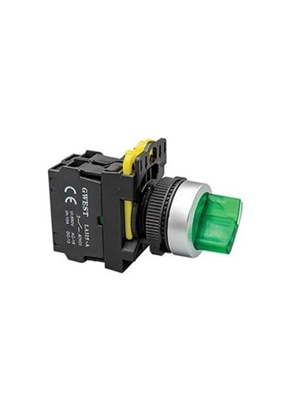 22MM 0-1 Yeşil LED Işıklı Kalıcı Mandal Buton 1NO/220V (A5-10XD LA115-A)