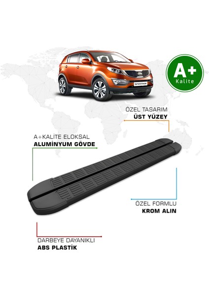 Kia Sportage Yan Basamak 2010 – 2016 Model S-Line Siyah