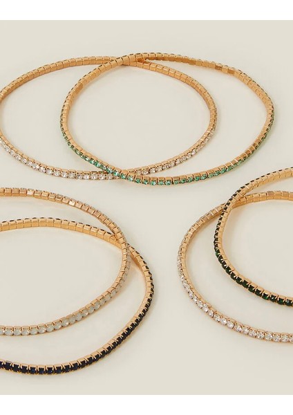 Taşlı Streç Bileklik Set x 6