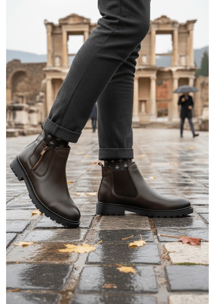 Luxor Hakiki Deri Fermuarlı Erkek Kışlık Bot fiyatları