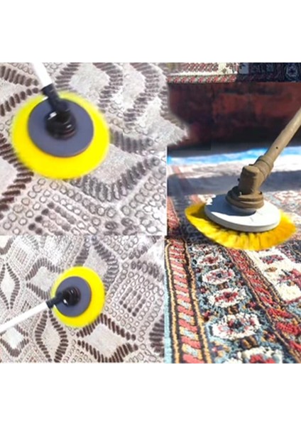 Motorlu Tırpan Matkap Uyumlu Halı Koltuk Yıkama Fırçası Temizleme Başlığı Aparat Silindir Leke Çıkar indirimleri