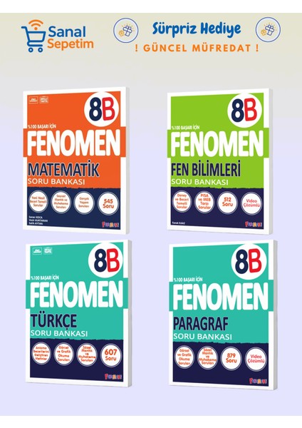 8. Sınıf Matematik - Fen Bilimleri - Türkçe - Paragraf (B Set) Soru Bankaları