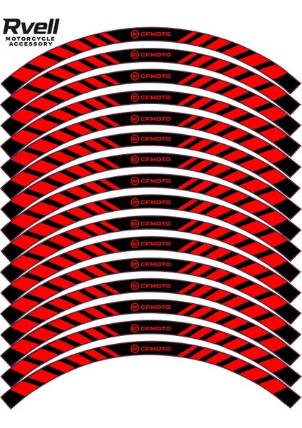 Rvell Cf Moto Uyumlu Jant Şeridi Kırmızı 003