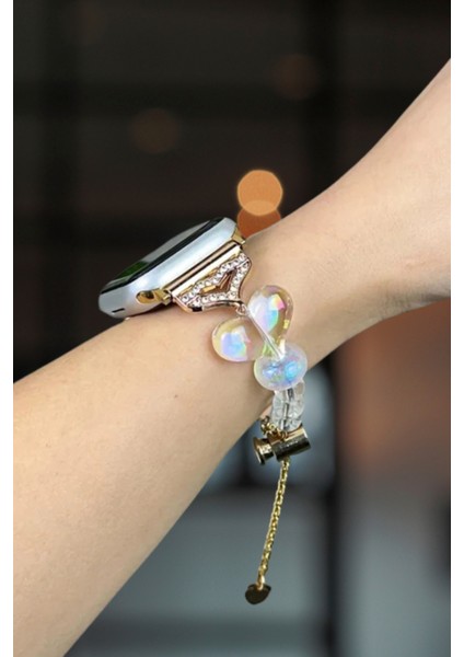 Apple Watch 10/11/9/8/7/6/5/4/3/SE/ULTRA/HK/PRO/MAX 49MM 46MM 45MM 44MM 42MM Kordon Boncuk Kalp Fiyonk